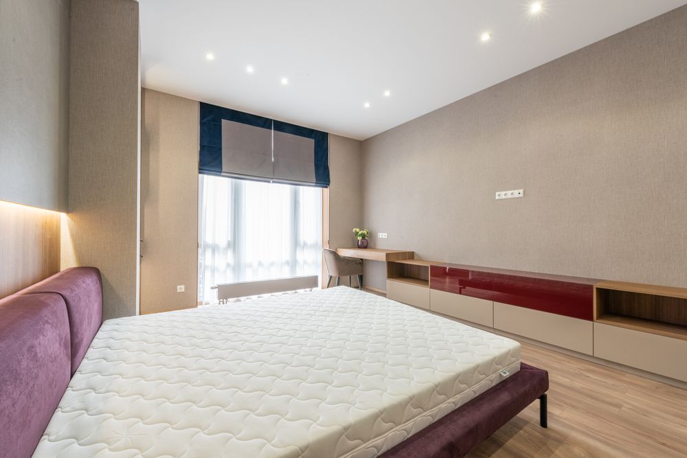 Finished mattress in a bedroom